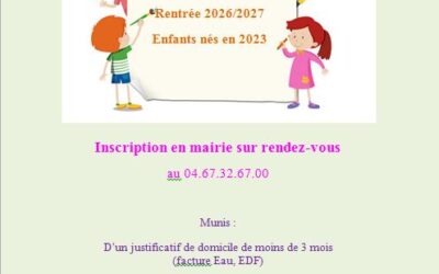 Inscription école maternelle